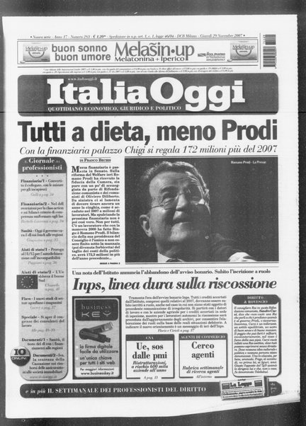 Italia oggi : quotidiano di economia finanza e politica